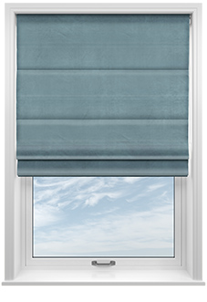 Ultra Luxe Velvet, Blue Cloud - Roman Blind
